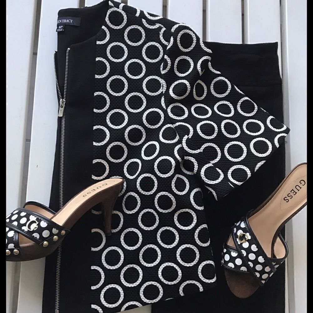 ELLEN TRACY Black and White polka dot JACKET